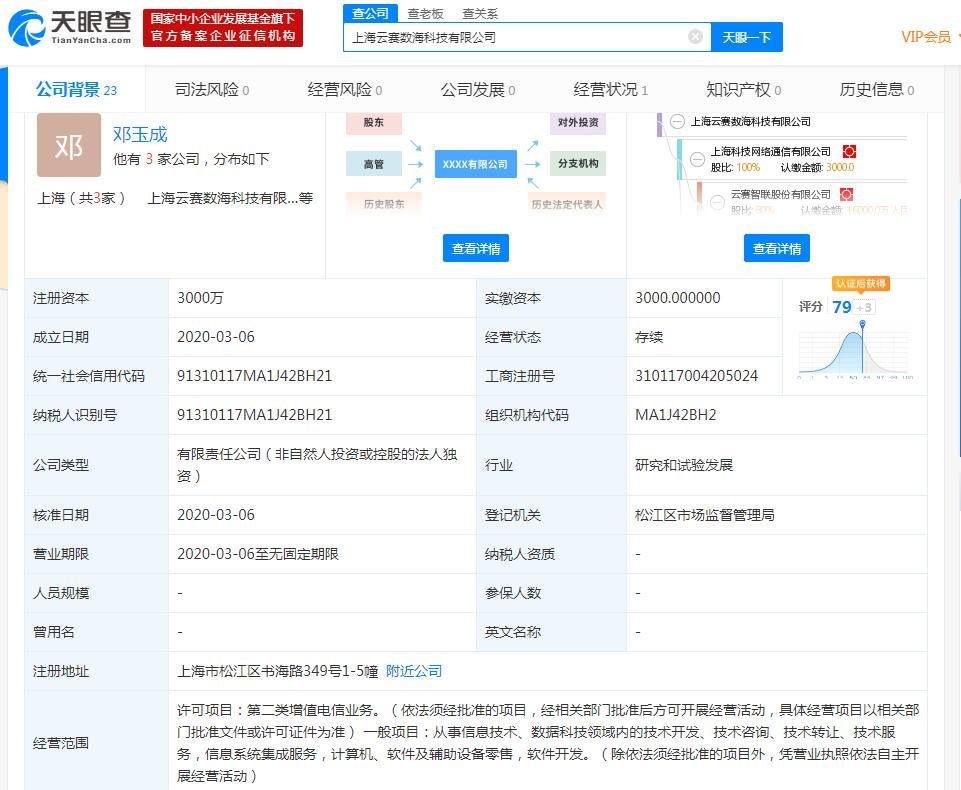 云賽智聯子公司投建大數據計算中心項目 軟件及輔助設備布局引領新基建浪潮